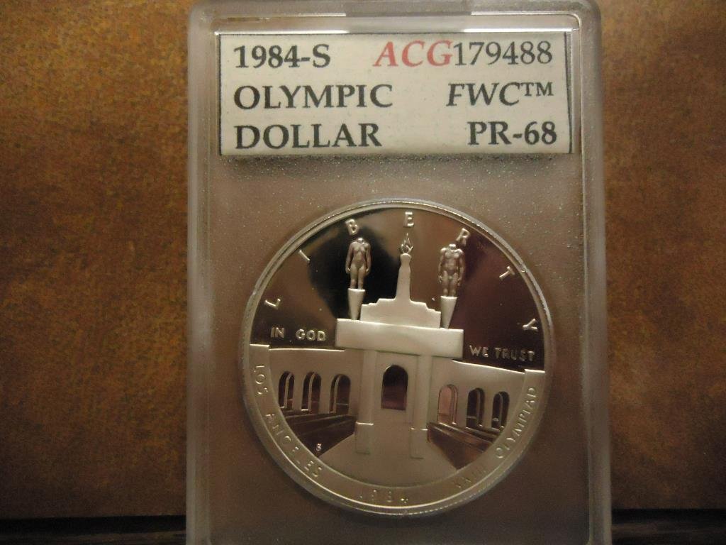1984-S OLYMPIC SILVER DOLLAR ACG PR68 (1 of 2)