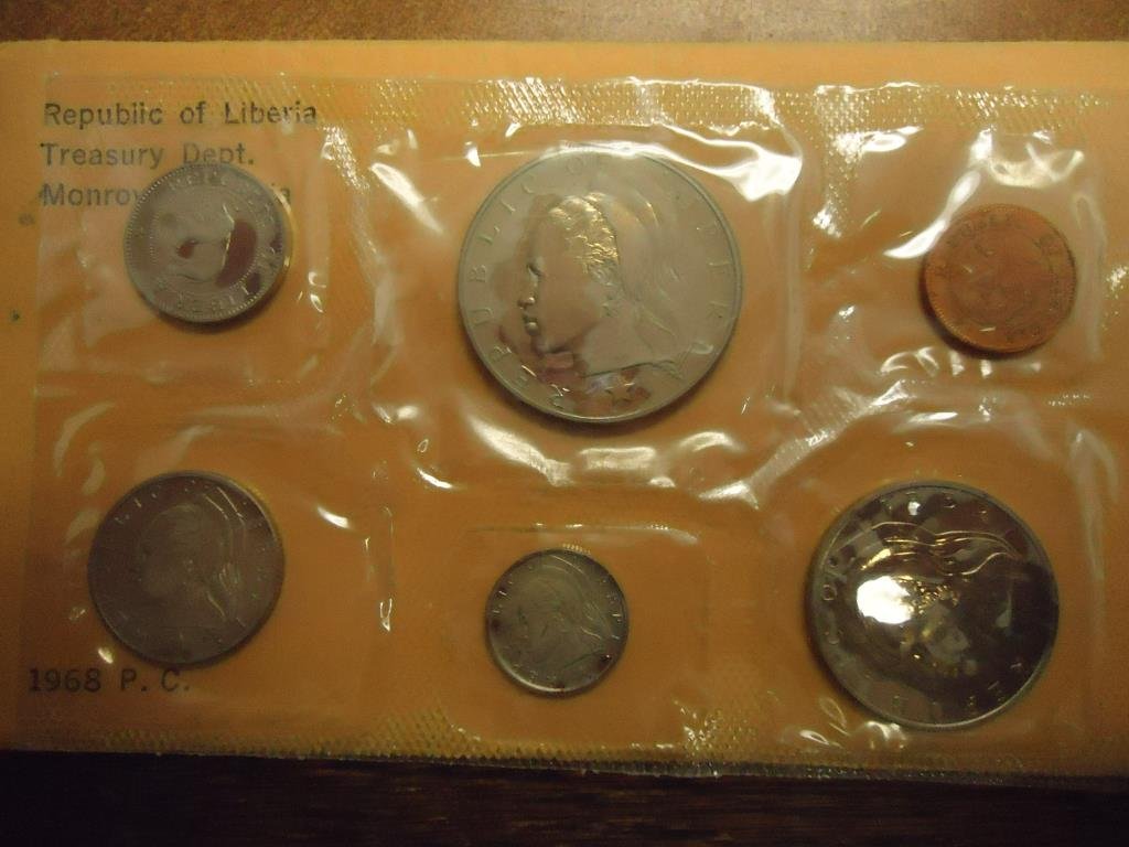 1968 REPUBLIC OF LIBERIA PROOF SET COINS R CLOUDY: ORIGINAL MINT PACKAGING