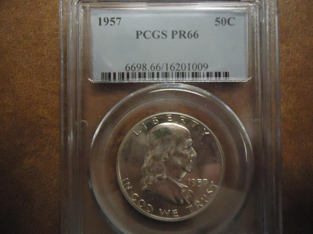 1957 FRANKLIN HALF DOLLAR PCGS PR66 (1 of 2)