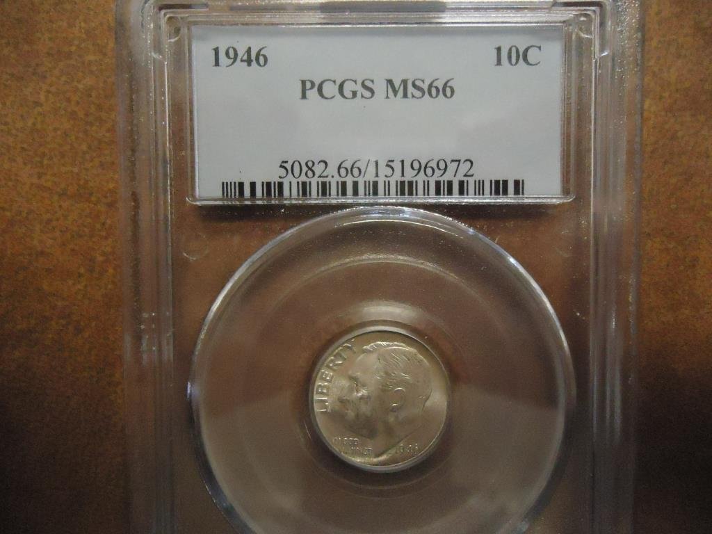 1946 SILVER ROOSEVELT DIME PCGS MS66 (1 of 2)