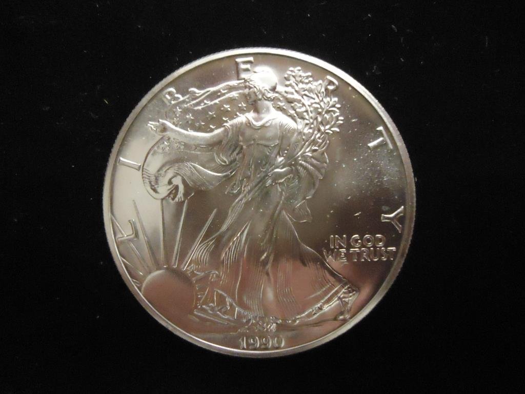 1990 AMERICAN SILVER EAGLE UNC (1 of 2)