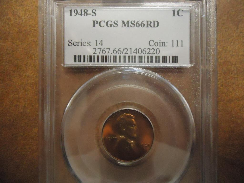 1948-S LINCOLN CENT PCGS MS66RD (1 of 2)