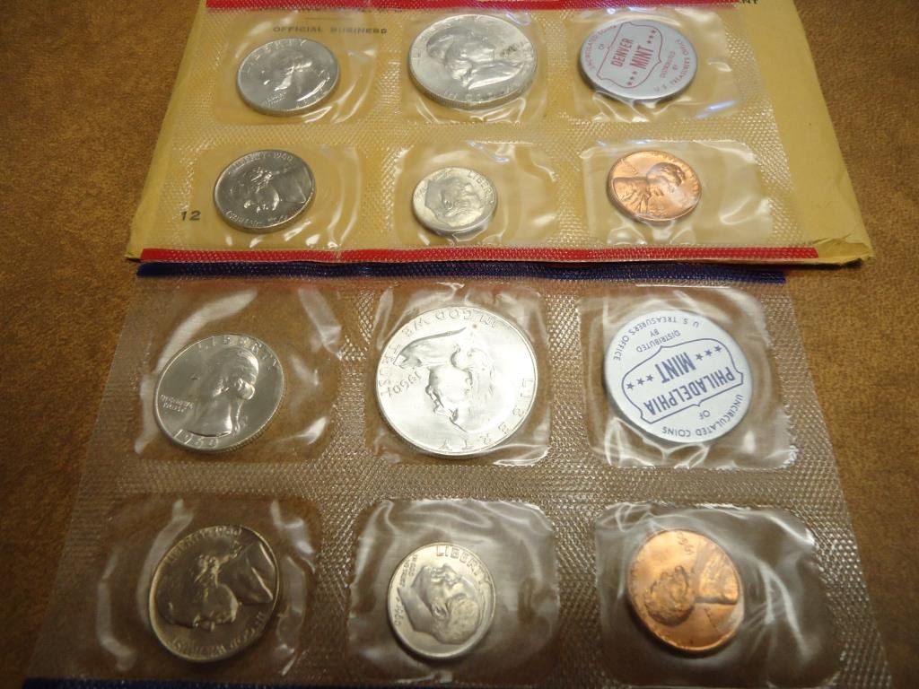 1960 SILVER US MINT SET (UNC) P/D (WITH ENVELOPE) (1 of 2)