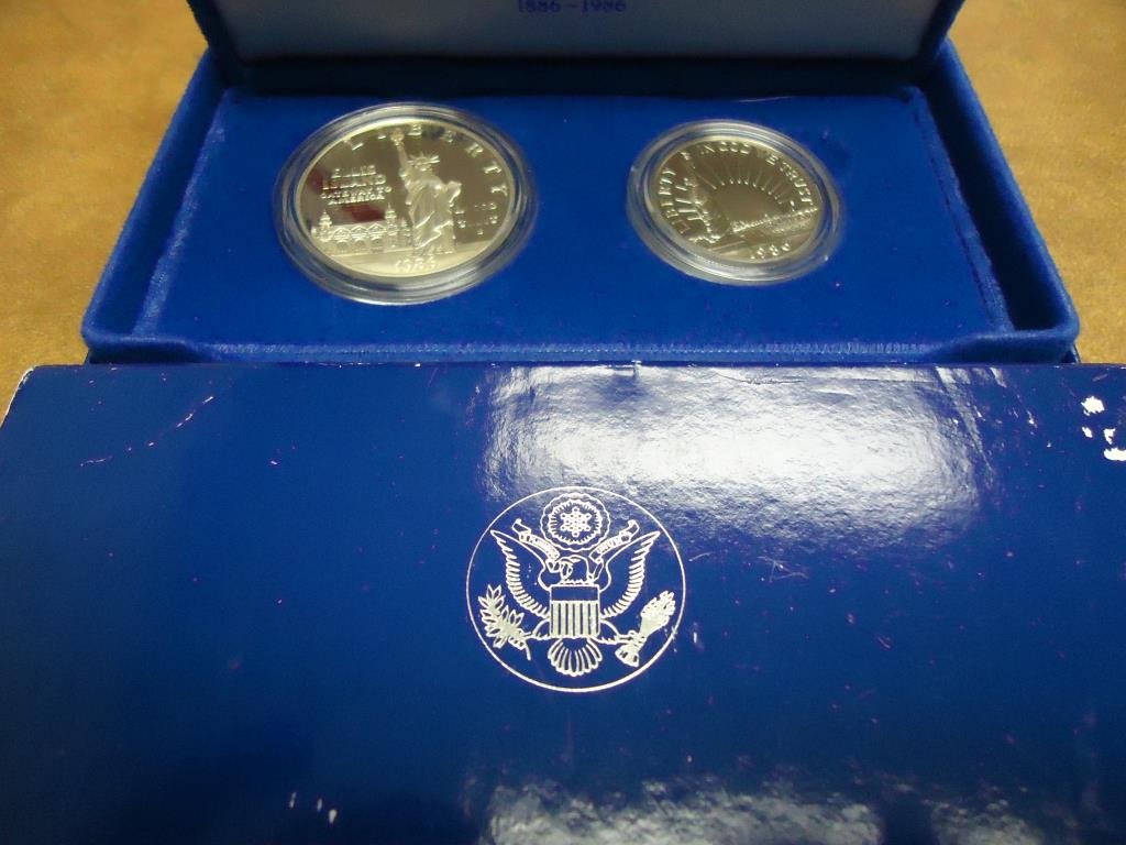 1986-S STATUE OF LIBERTY 2 COIN PROOF SET SILVER DOLLAR (1 of 2)
