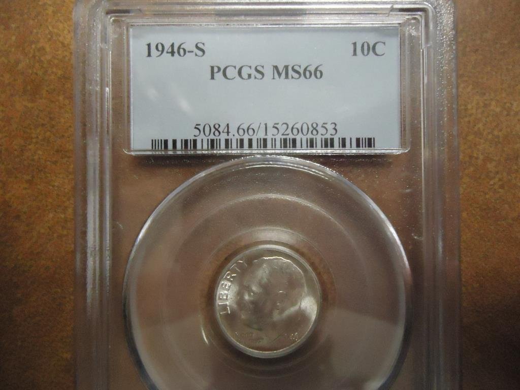 1946-S SILVER ROOSEVELT DIME PCGS MS66 (1 of 2)