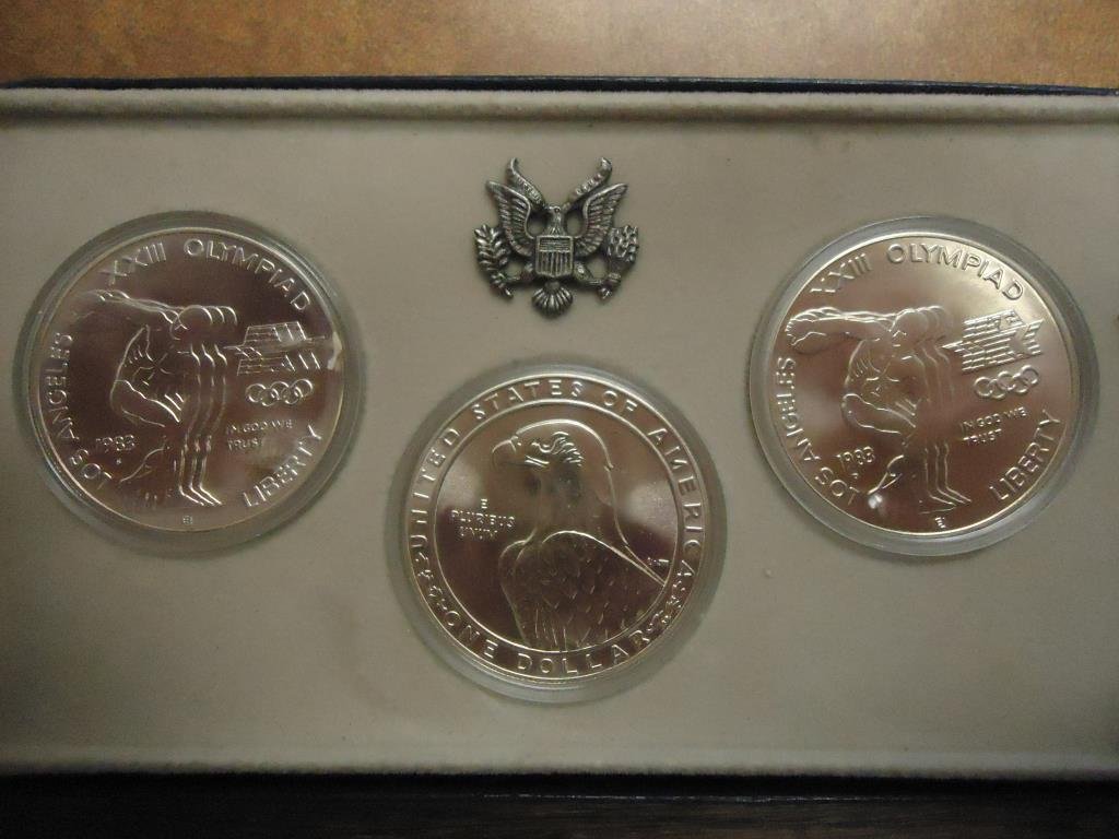 1983 P/D/S  US OLYMPICS 3 COIN UNC SET (1 of 2)