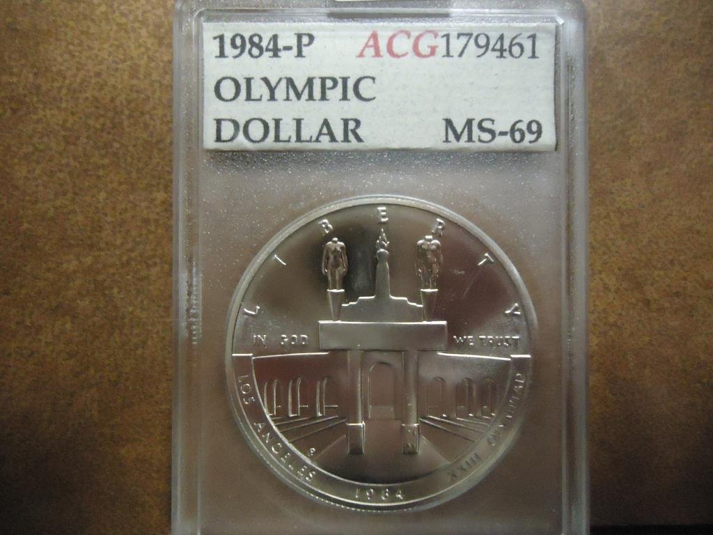 1984-P OLYMPIC SILVER DOLLAR ACG MS69 (1 of 2)