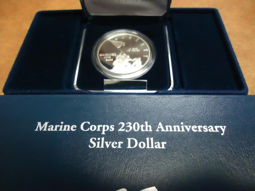 2005-P MARINE CORPS PROOF SILVER DOLLAR ORIGINAL US (1 of 2)
