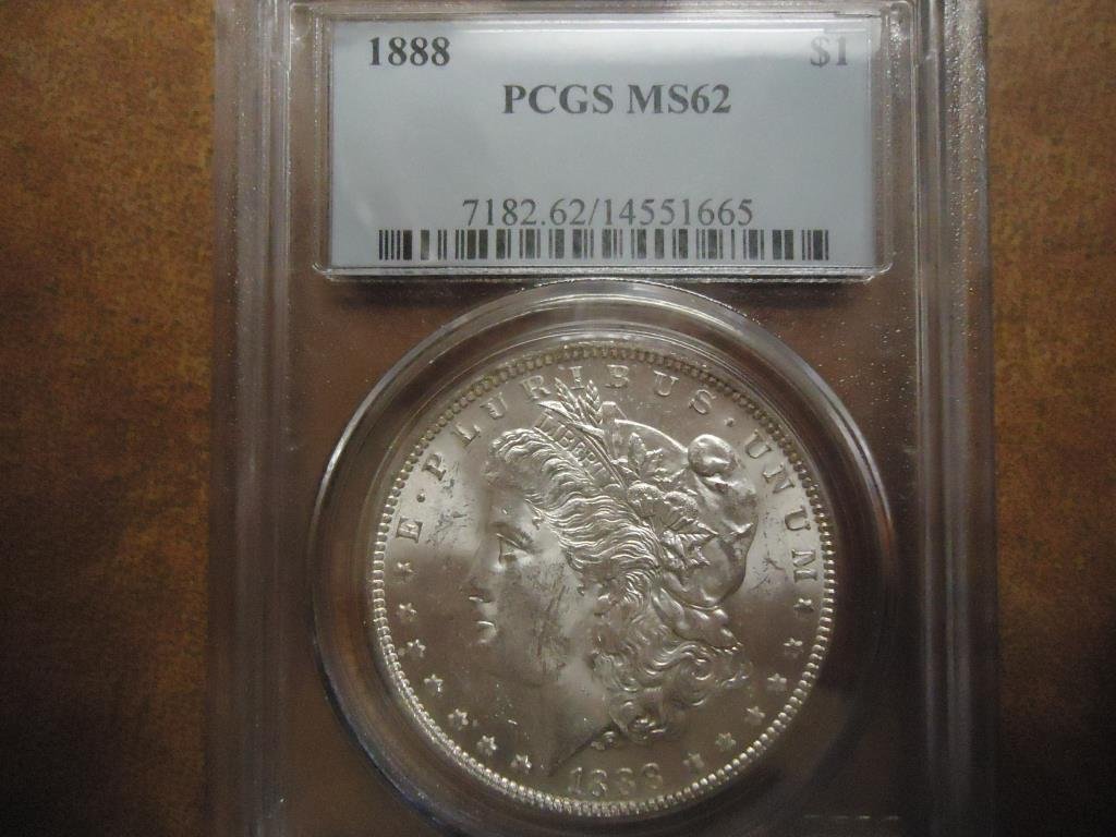 1888 MORGAN SILVER DOLLAR PCGS MS62 (1 of 2)