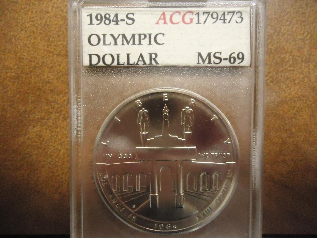 1984-S OLYMPIC SILVER DOLLAR ACG MS69 (1 of 2)