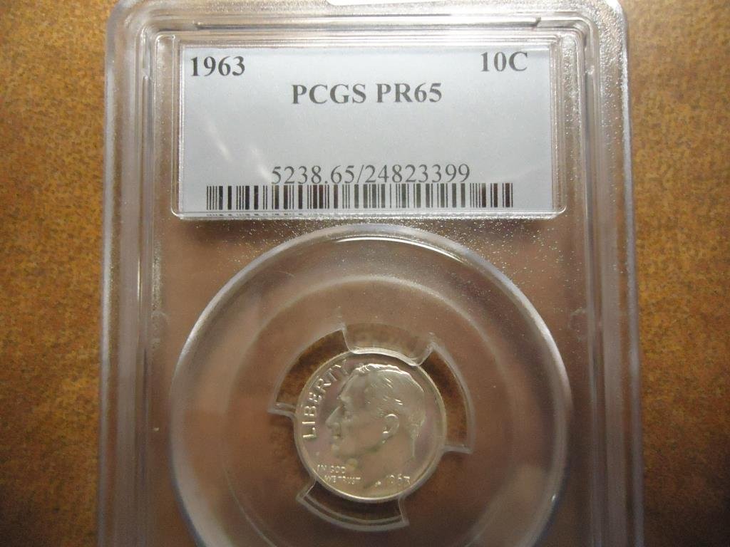 1963 SILVER ROOSEVELT DIME PCGS PR65 (1 of 2)