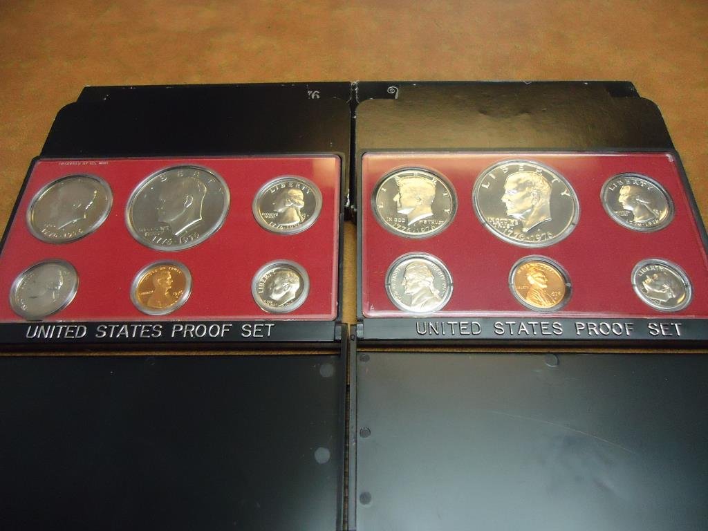 1975 & 1976 US PROOF SETS (WITH BOXES) (1 of 2)