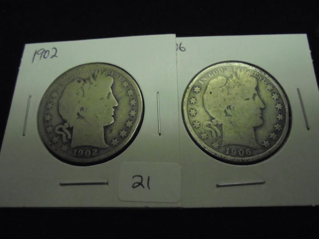 1902 & 1906 BARBER HALF DOLLARS (1 of 2)
