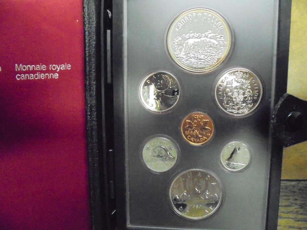 1980 CANADA DOUBLE DOLLAR PROOF SET SILVER POLAR BEAR, (1 of 2)