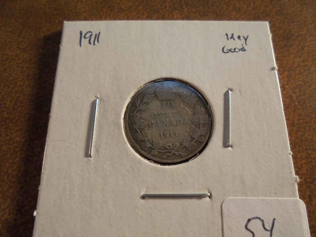 1911 CANADA SILVER 10 CENTS KEY DATE (1 of 2)