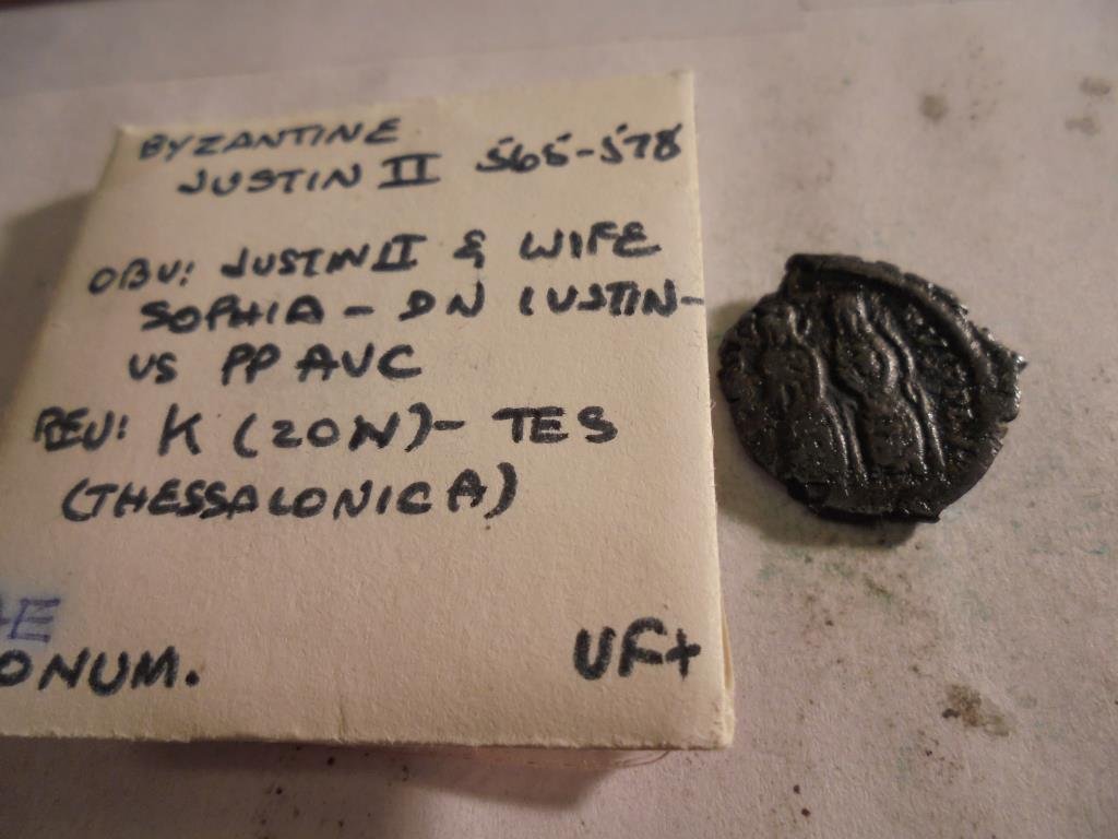 565-578 BYZANTINE JUSTIN II ANCIENT COIN VF+: You must call or email us with your credit card number directly