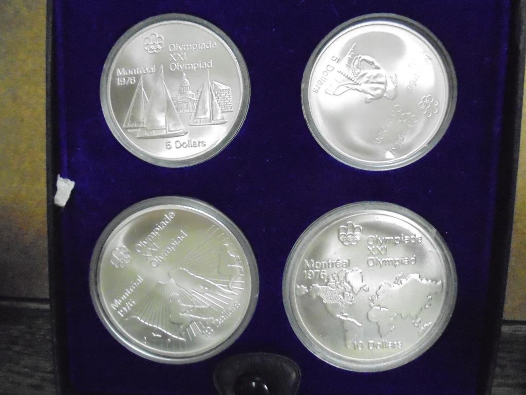 1976 CANADA 4 PIECE SILVER UNC OLYMPIC SET 2-$5 AND (1 of 2)