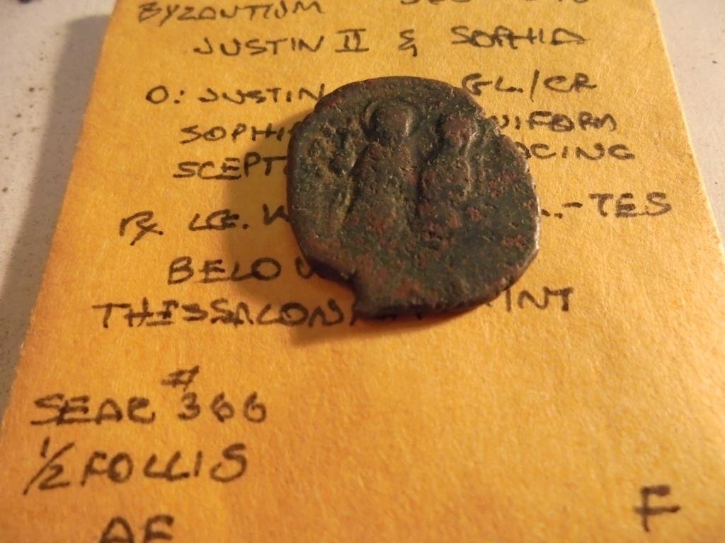 565-578 A.D. BYZANTINE JUSTIN II ANCIENT COIN: You must call or email us with your credit card number directly
