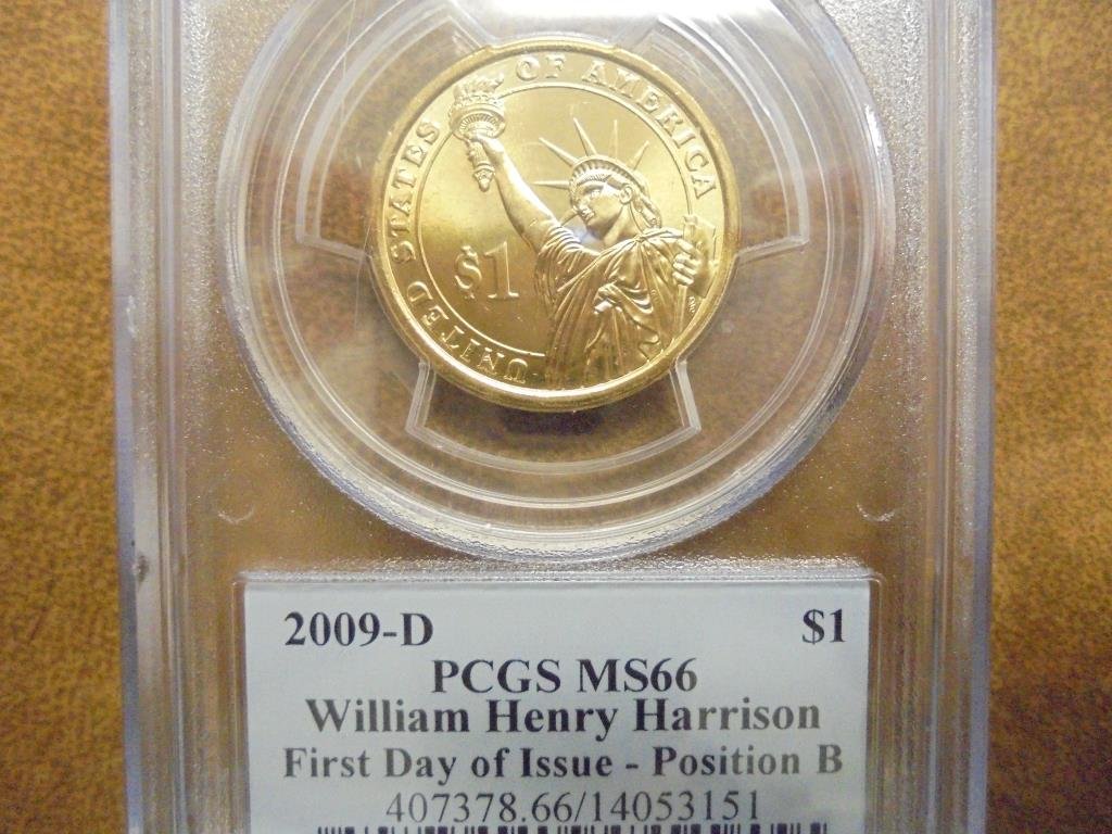 2009-D HARRISON DOLLAR PCGS MS66 POS. B 1ST DAY ISSUE (1 of 2)