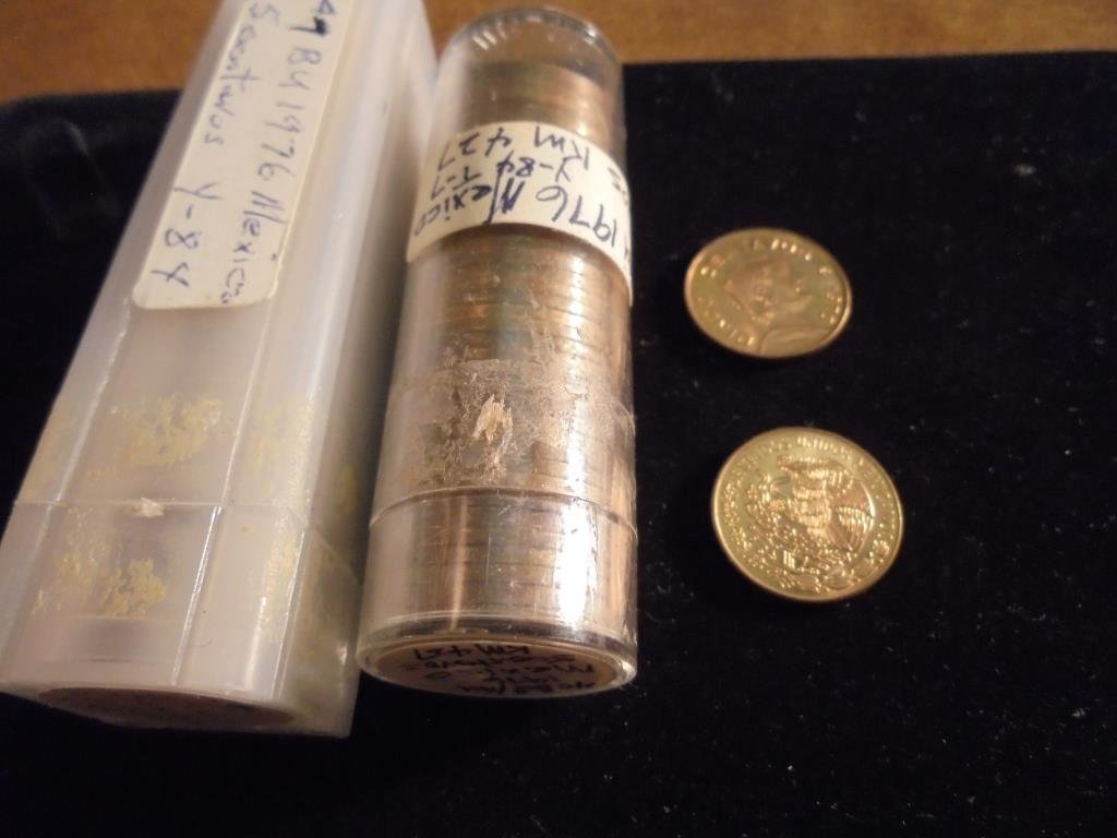 2 ROLLS OF 1976 MEXICO 5 CENTAVOS ROLL OF 40-EF-AU AND (1 of 1)
