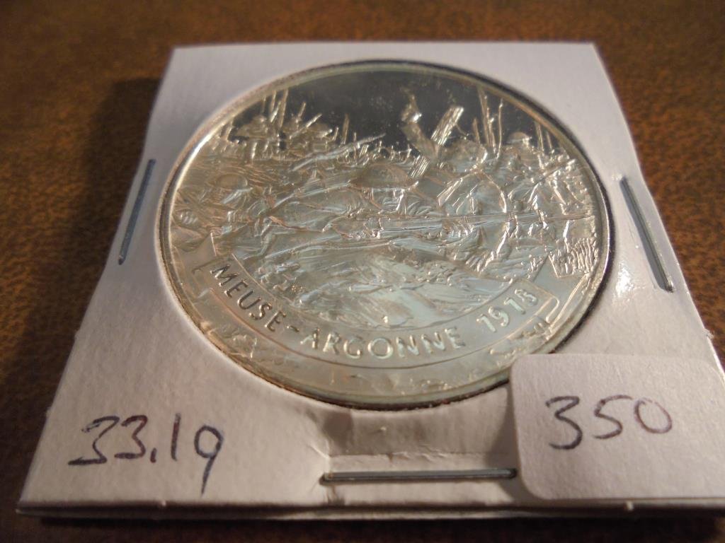 33.1 GRAM PROOF SILVER ROUND MEUSE-ARGONNE 1918 (1 of 2)