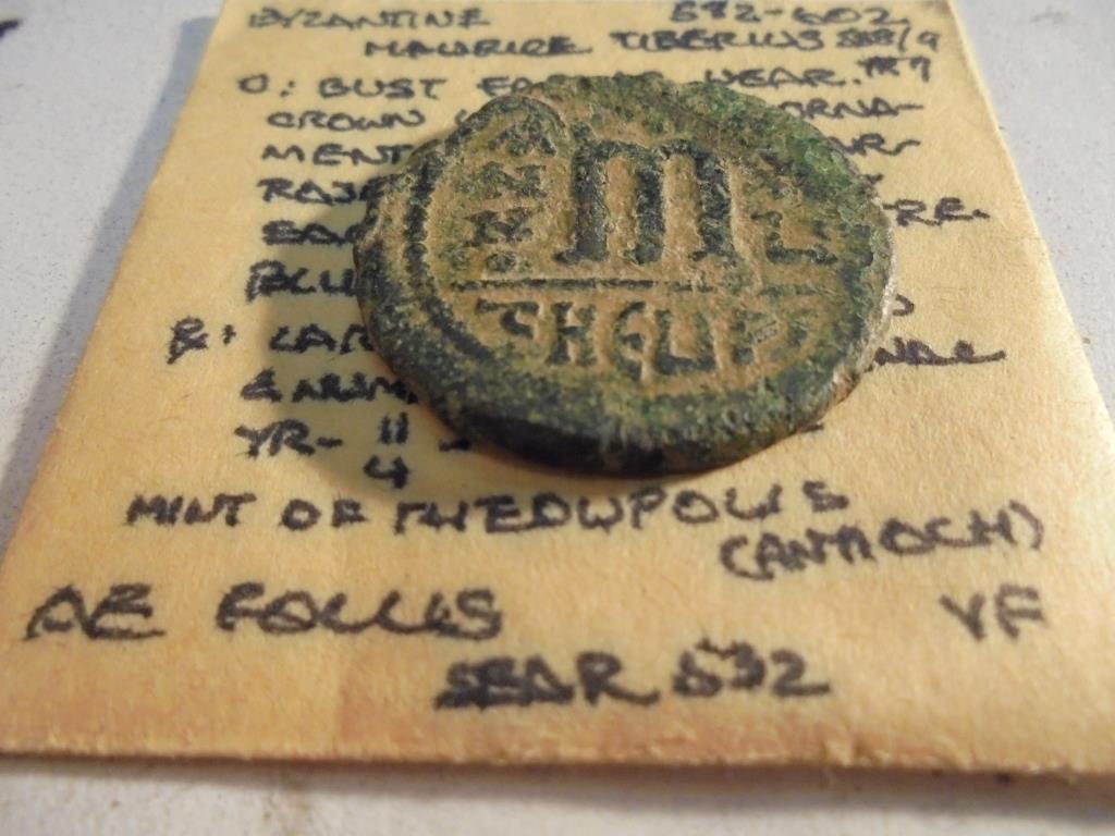 592-602 A.D. BYZANTINE MAURICE TIBERUS ANCIENT COIN: ANCIENT COIN
