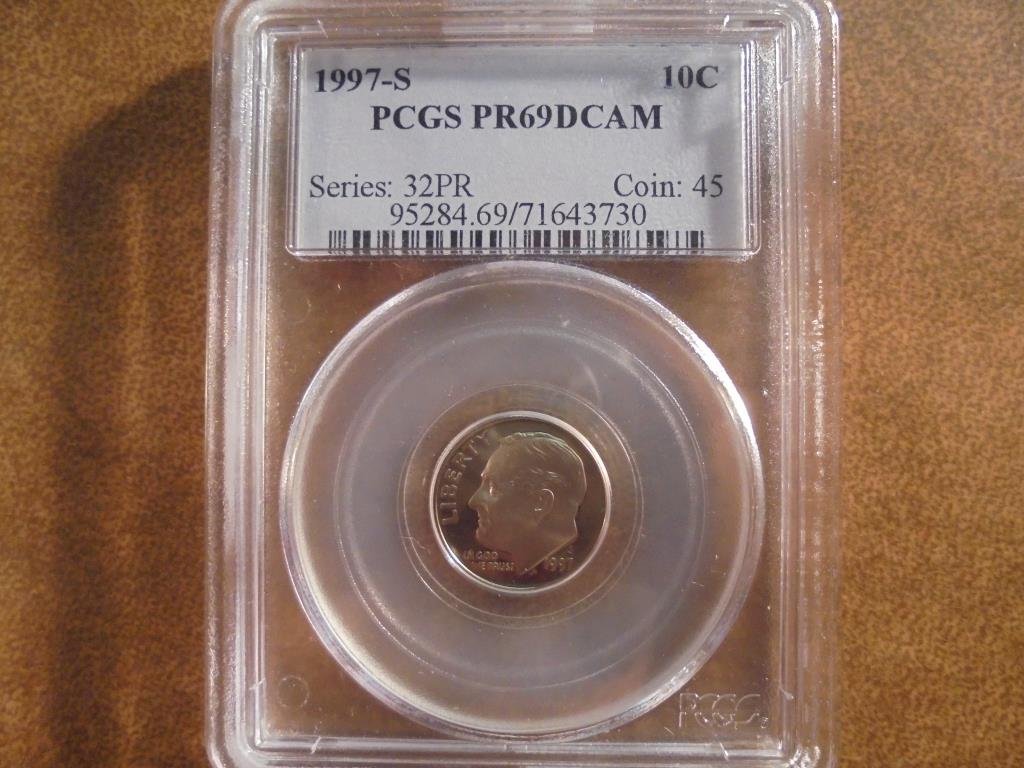 1997-S ROOSEVELT DIME PCGS PR69 DCAM (1 of 2)