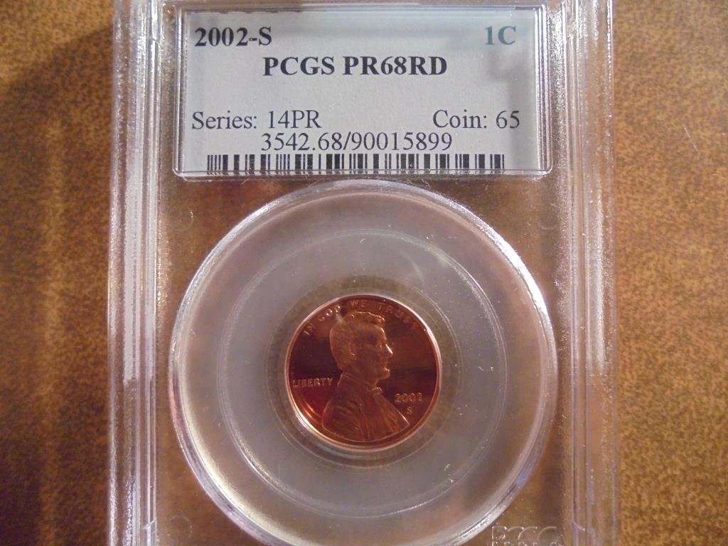 2002-S LINCOLN CENT PCGS PR68RD (1 of 2)