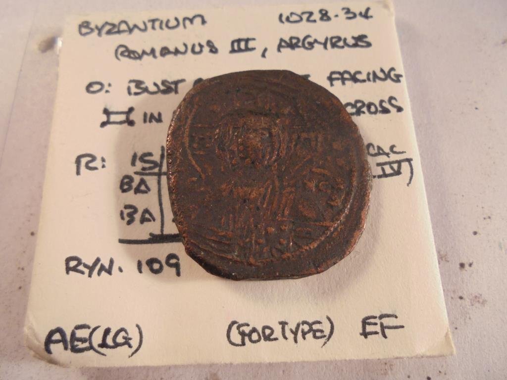 1028-1034 A.D. BYZANTINE ROMANUS III ANCIENT COIN EXTRA: EXTRA FINE