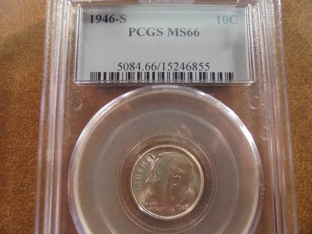 1946-S SILVER ROOSEVELT DIME PCGS MS66 (1 of 2)