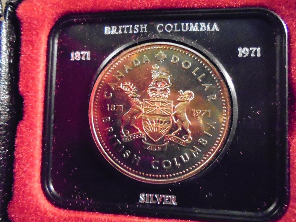 1971 CANADA BRITISH COLUMBIA SILVER DOLLAR TONED .3750 (1 of 2)
