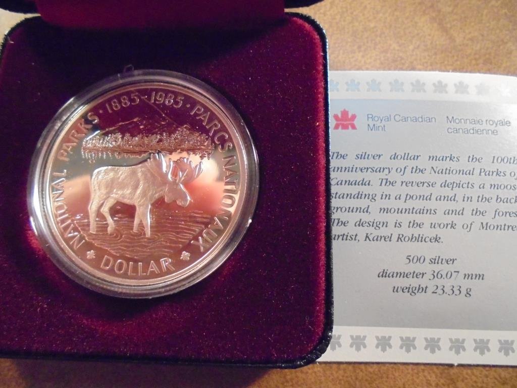 1985 CANADA N.P. SILVER DOLLAR PROOF .3750 OZ. ASW, (1 of 2)