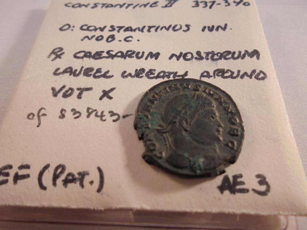337-340 A.D. CONSTANTINE II ANCIENT COIN EF (1 of 2)