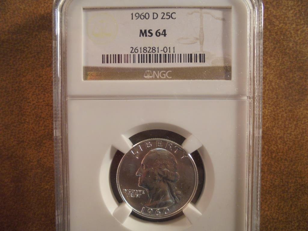 1960-D WASHINGTON SILVER QUARTER NGC MS64 (1 of 2)