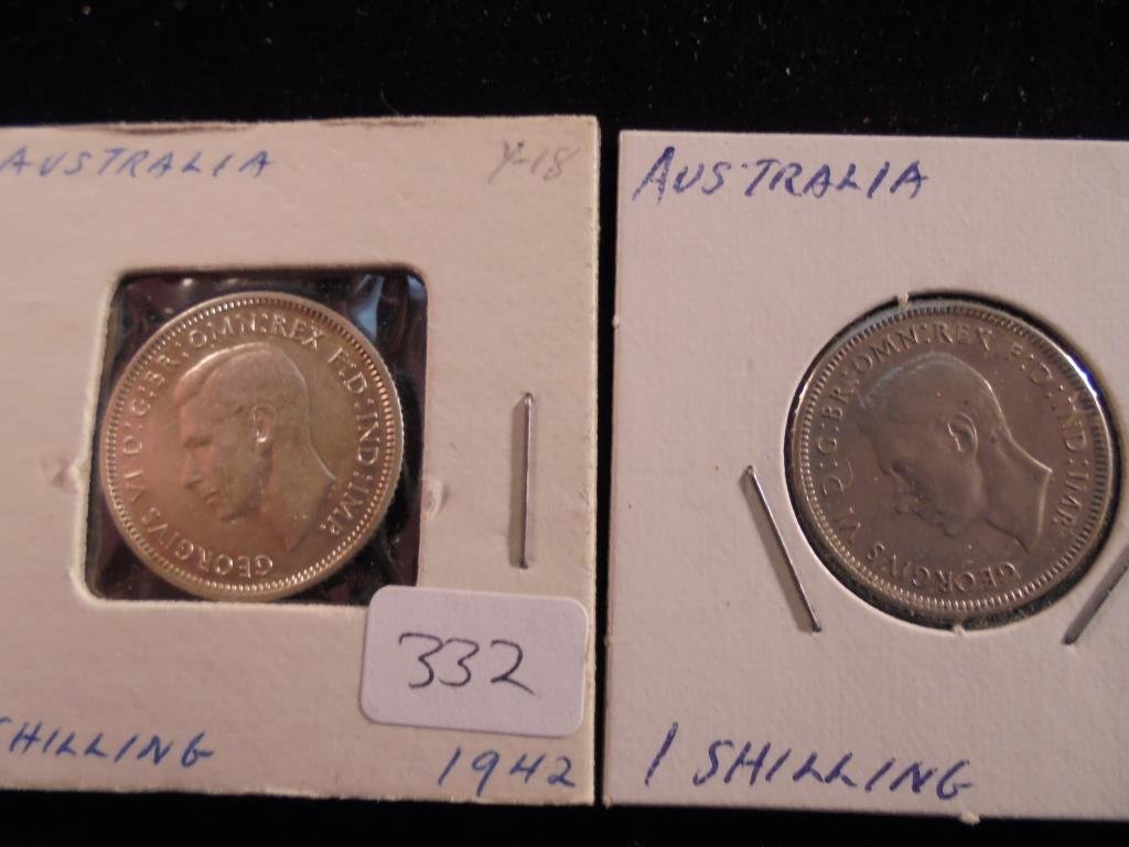1942 & 1943-S AUSTRALIA SILVER SHILLINGS (1 of 2)
