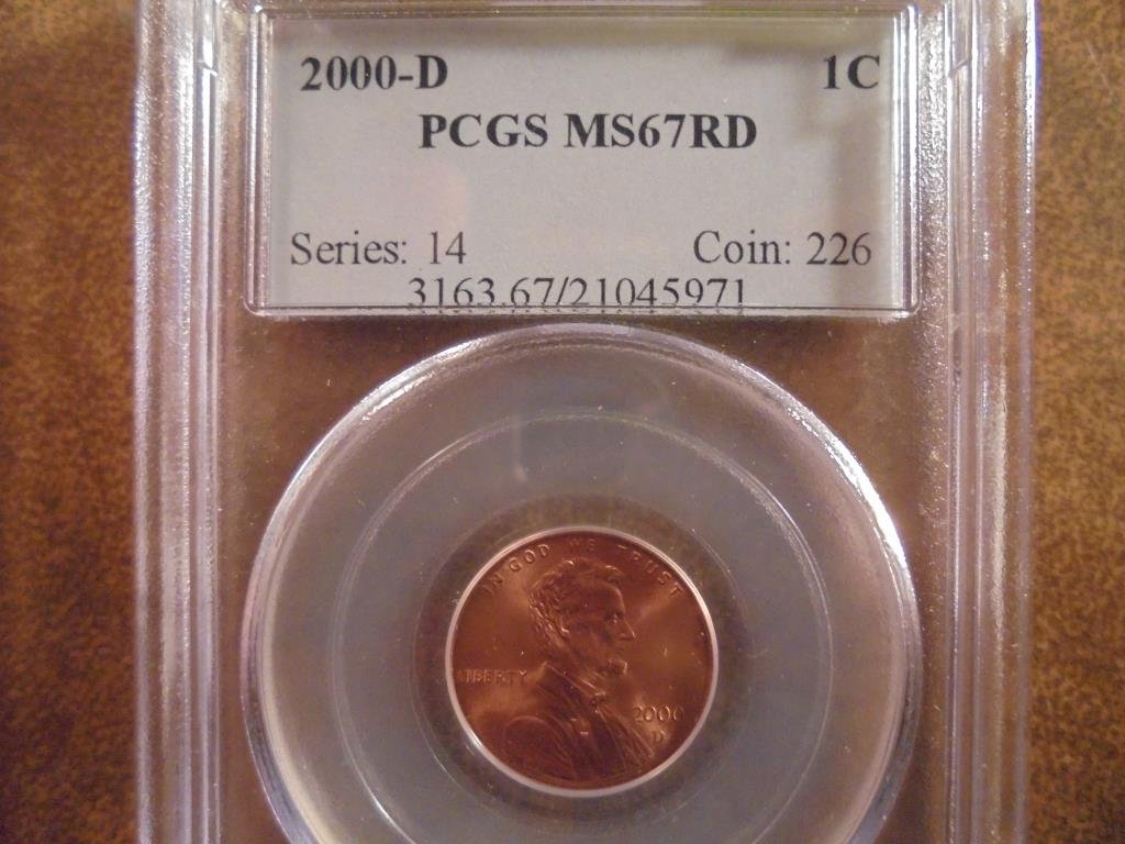 2000-D LINCOLN CENT PCGS MS67RD (1 of 2)