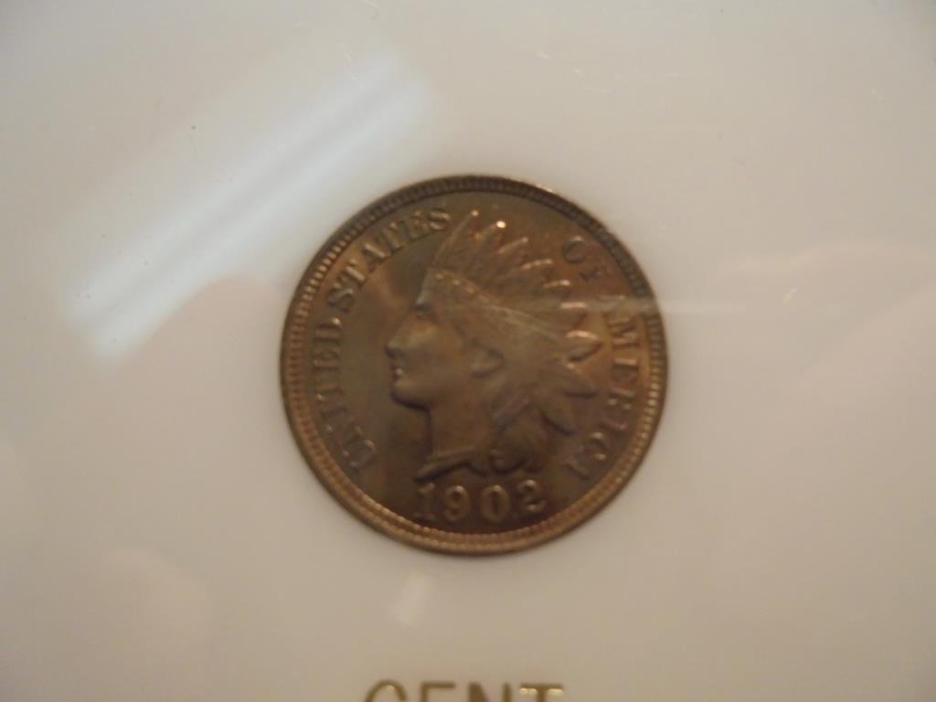 1902 INDIAN HEAD CENT UNC IN NICE HARD CASE (1 of 3)