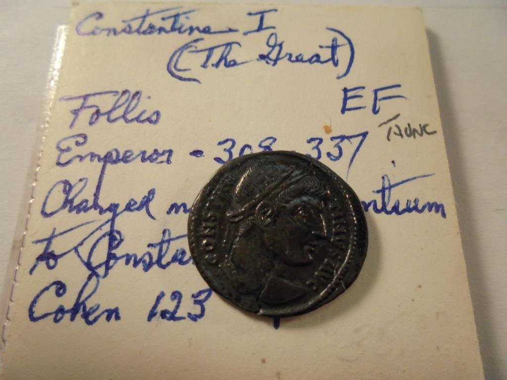 308-337 A.D. CONSTANTINE I ANCIENT COIN XF (1 of 2)