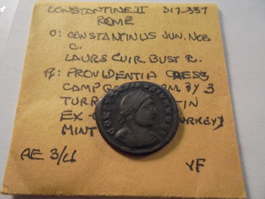 317-337 A.D. CONSTANTINE II ANCIENT COIN VERY FINE (1 of 2)