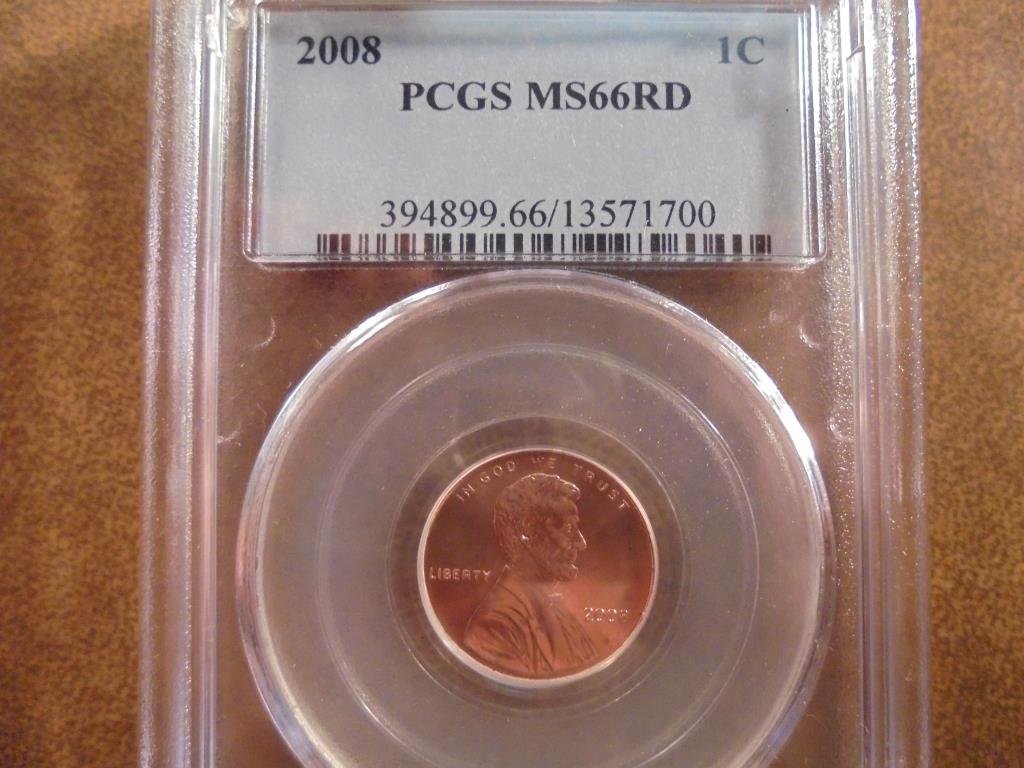 2008 LINCOLN CENT PCGS MS66RD (1 of 2)