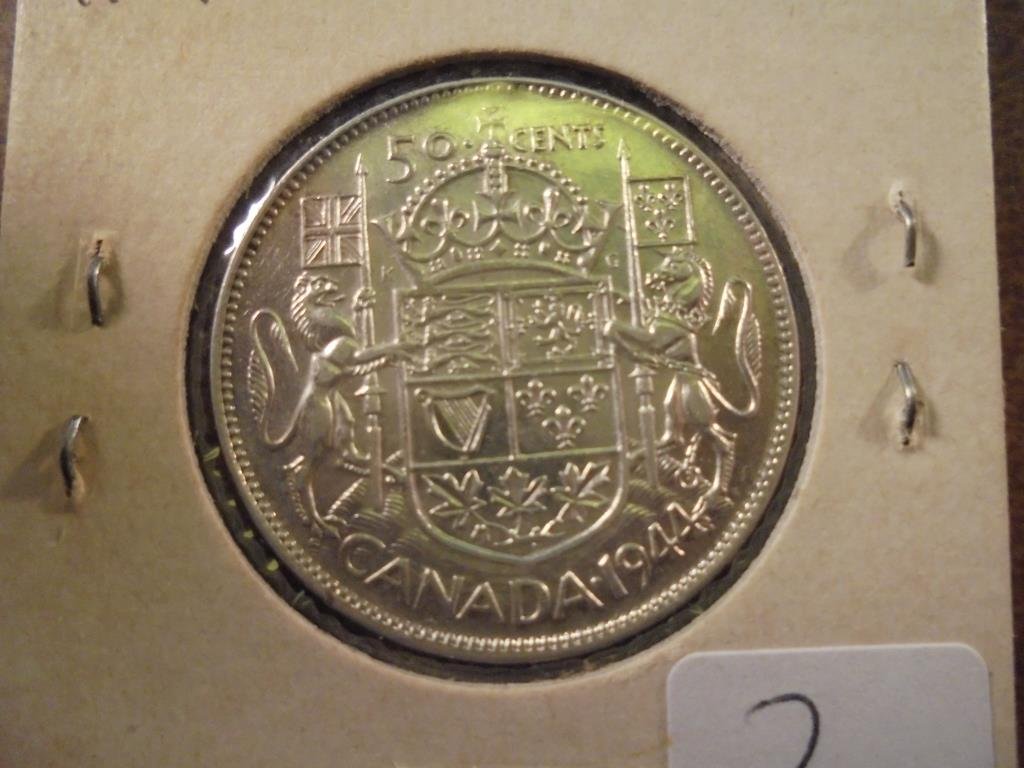 1944 CANADA SILVER 50 CENTS AU (1 of 2)