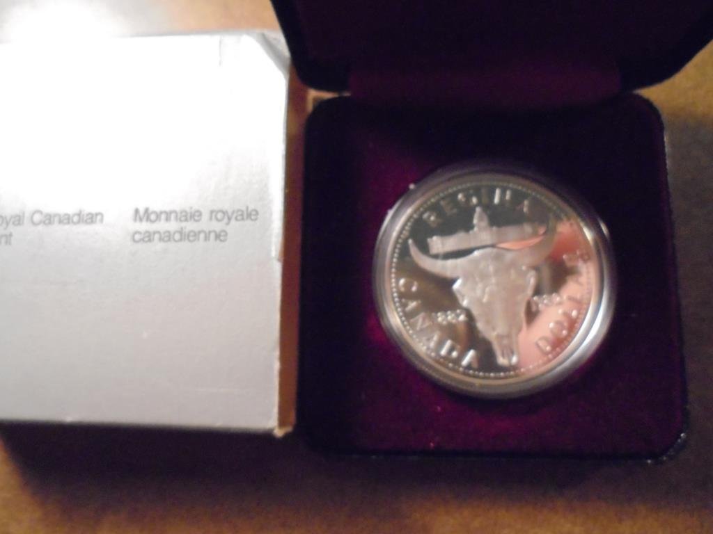 1982 CANADA REGINA SILVER DOLLAR PROOF .3750 OZ. ASW, (1 of 2)
