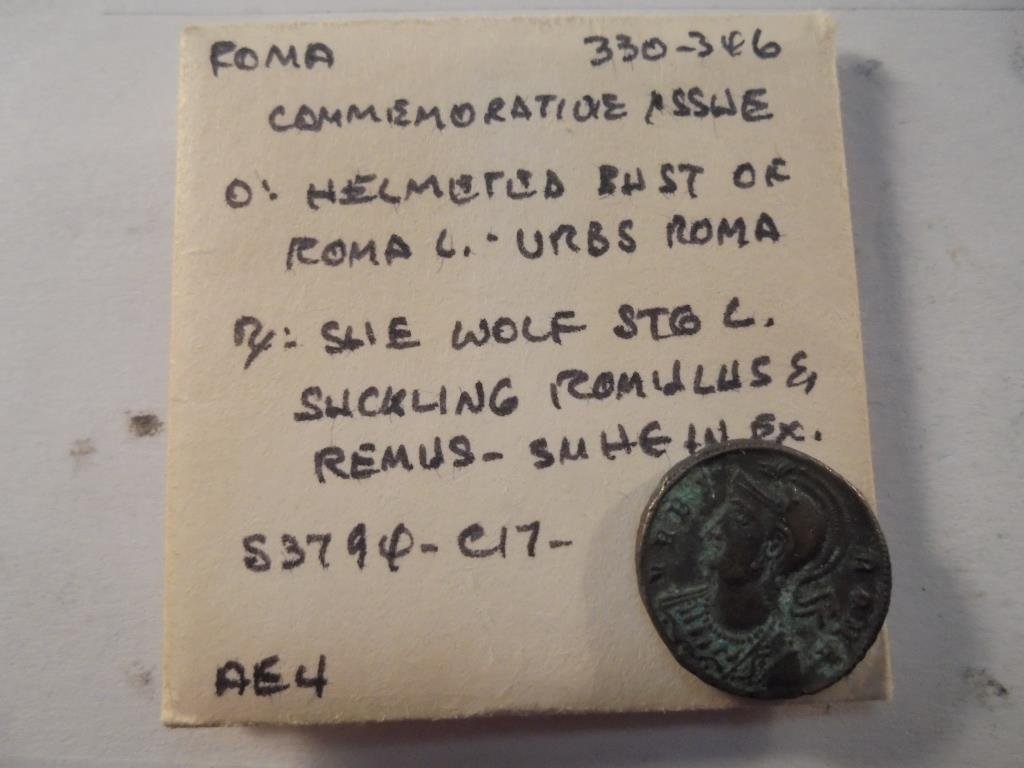 330-346 A.D. ROMA ANCIENT COIN VERY FINE+: You must call or email us with your credit card number directly