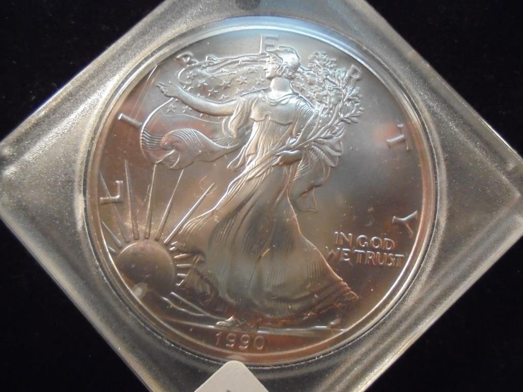 1990 AMERICAN SILVER EAGLE UNC (1 of 2)