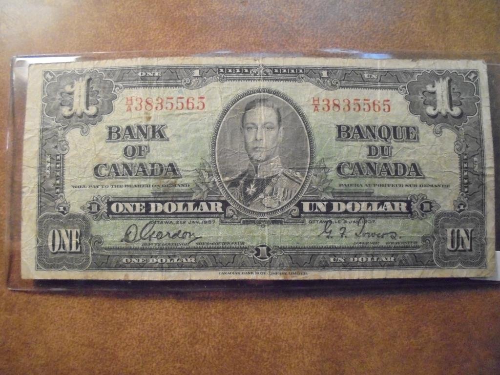 1937 CANADA $1 CURRENCY (1 of 2)