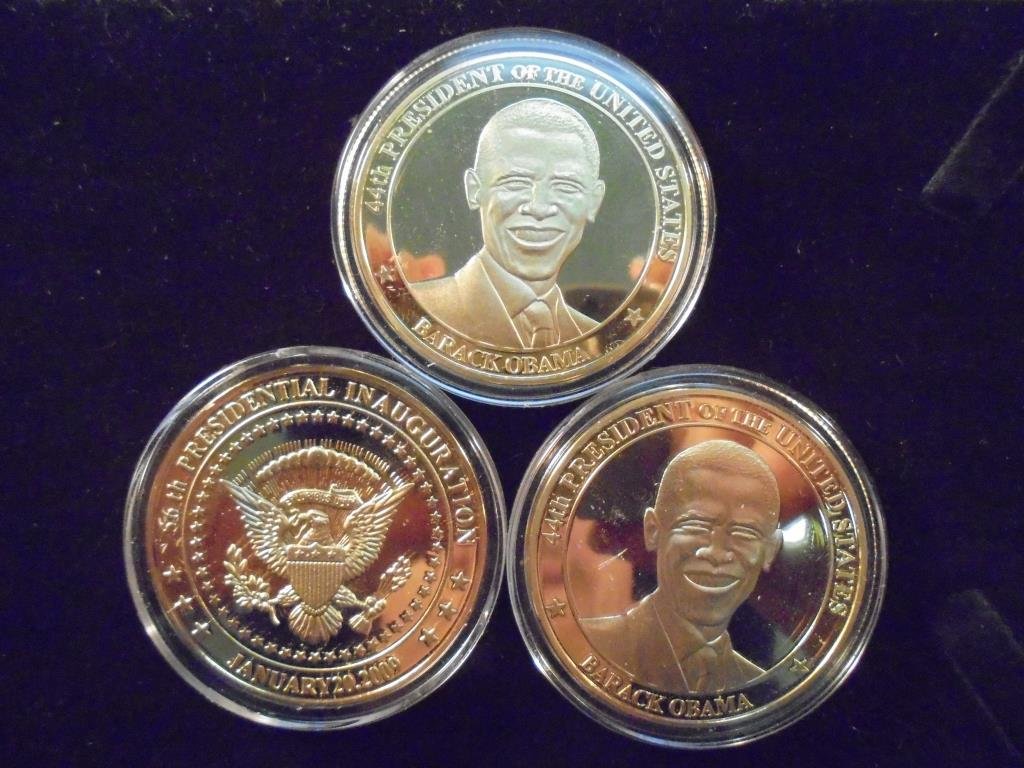 3-2009 BARACK OBAMA INAUGURATION TOKENS (PF) ALL THREE (1 of 2)