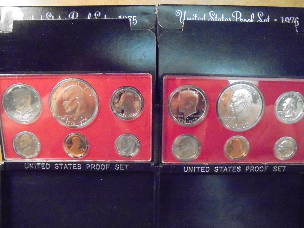 1975 & 1976 US PROOF SETS (WITH BOXES) (1 of 2)