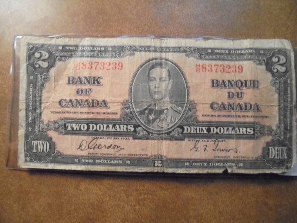 1937 CANADA $2 CURRENCY (1 of 2)