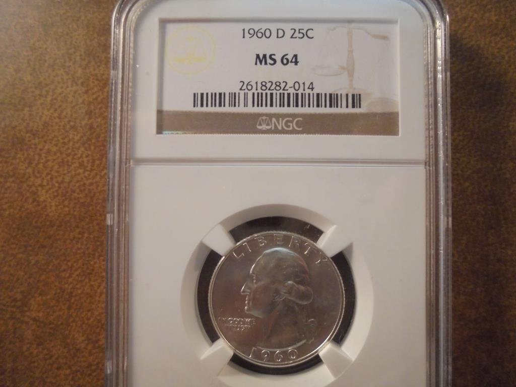 1960-D WASHINGTON SILVER QUARTER NGC MS64 (1 of 2)