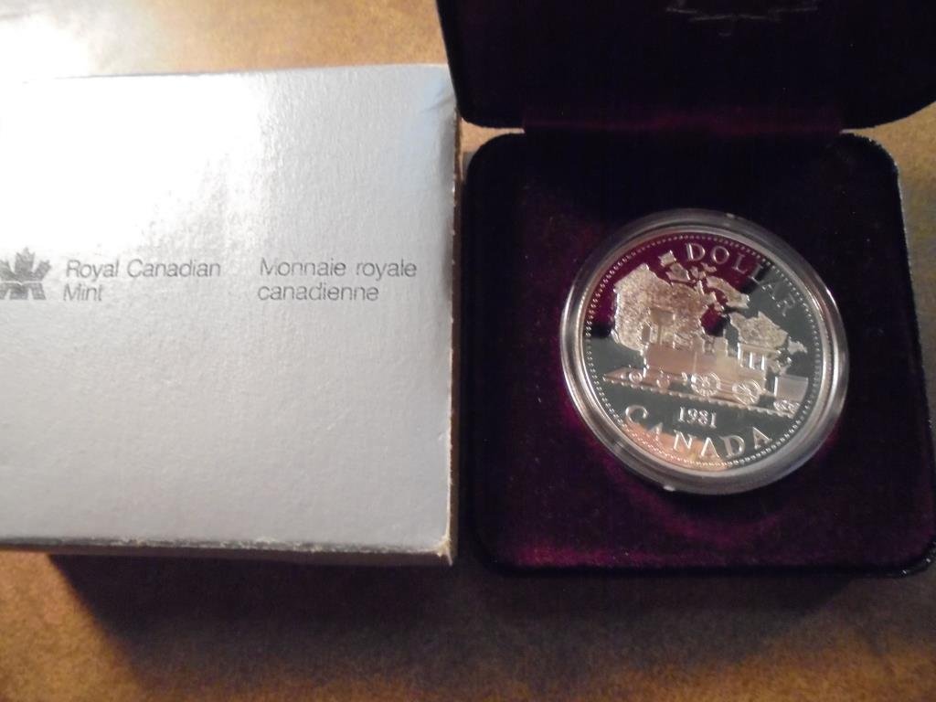 1981 CANADA LOCOMOTIVE SILVER DOLLAR PROOF .3750 OZ. (1 of 2)